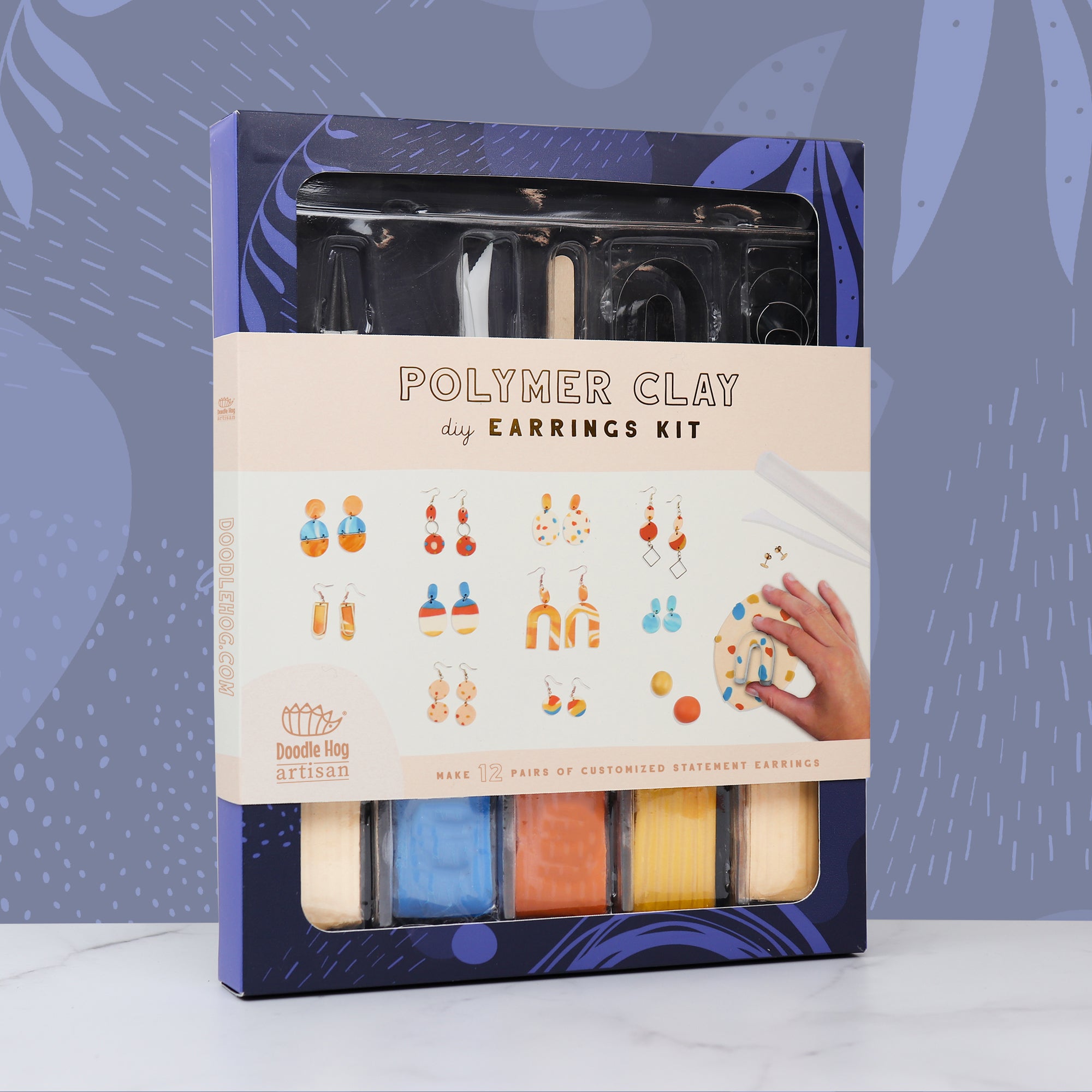 The Clayful Co DIY Polymer Clay Earring Making Kit for Adults, Creates 40 Pairs of Earrings, Women's
