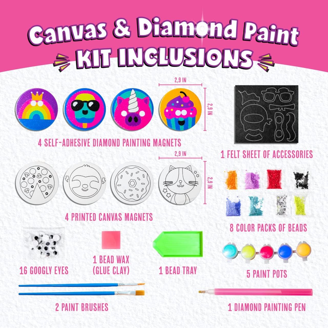  10 Pcs Cartoon Diamond Painting Magnets, Animal Fridge  Magnet Diamond Painting Kits For Kids 4-9-12 Girls Toddlers, Small Magnets Diamond  Art Kits For Adults Crafts Home Deco