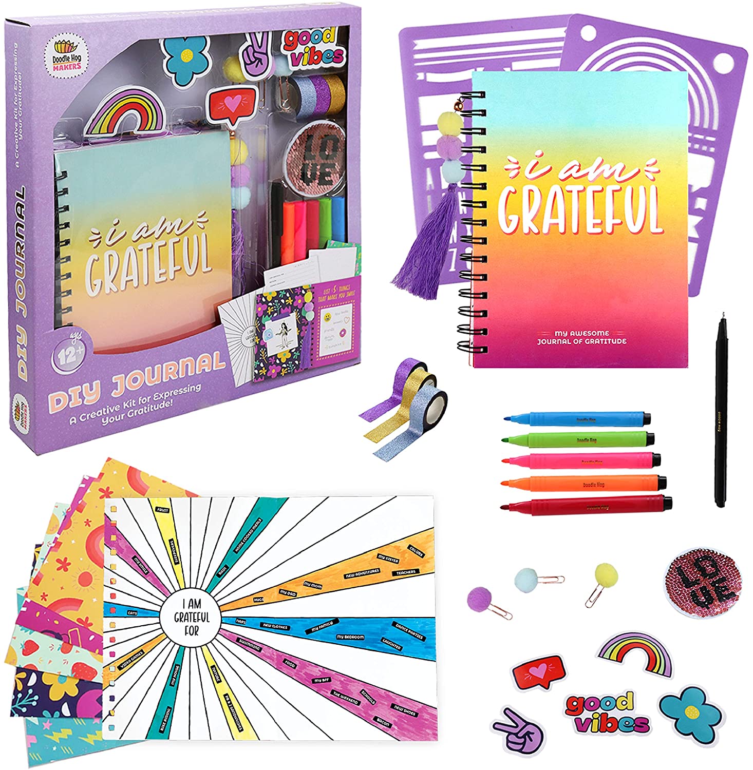 DIY Journal Set,Creative Writing Journal Scrapbook Kit for Teens