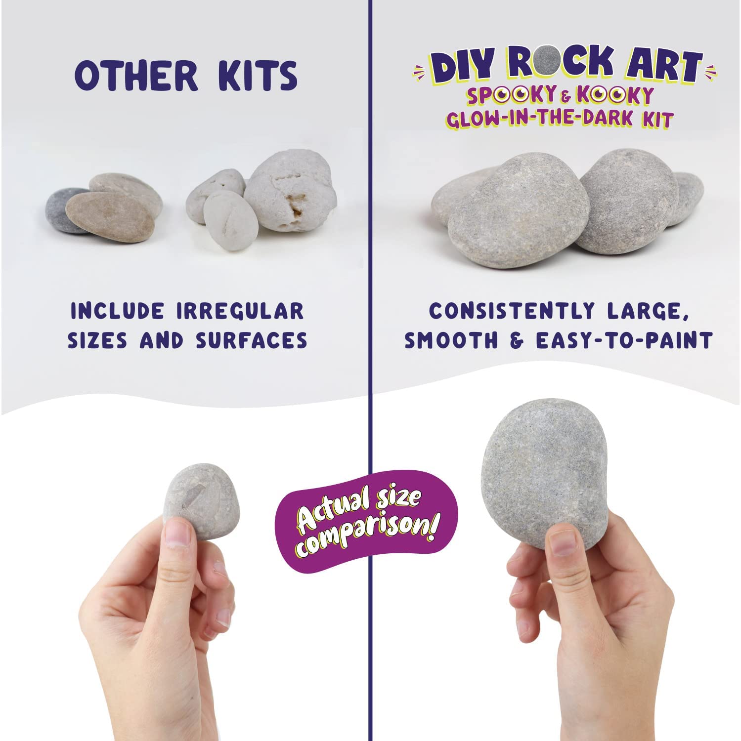 Glow in The Dark Rock Painting Kit for Kids - Arts and Crafts for Girls Boys Ages 6-12 - Art Craft Kits Paint Set - Supplies for Painting Rocks - DIY