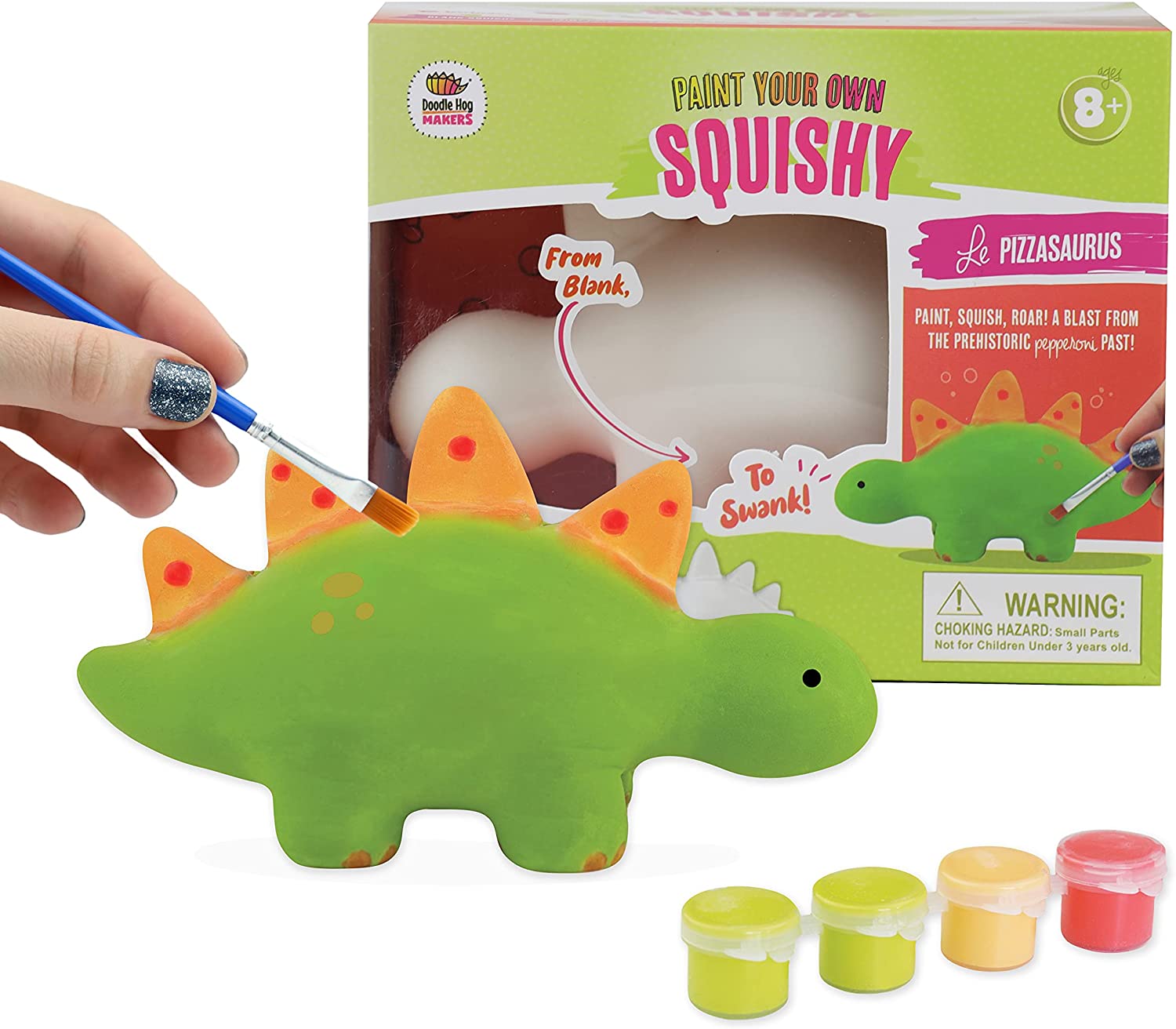 Dan&Darci Paint 3 Large Dino Squishies - Paint A Squishy Kit - Make Your Own Squishies with Puffy Paint - Arts and Crafts Gifts for